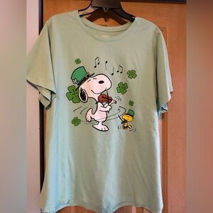Green Snoopy Graphic T-Shirt